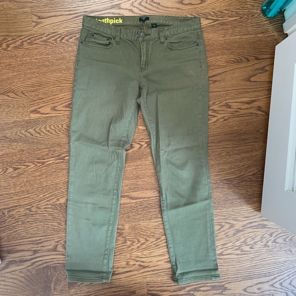 J. Crew Olive Green Toothpick Pants